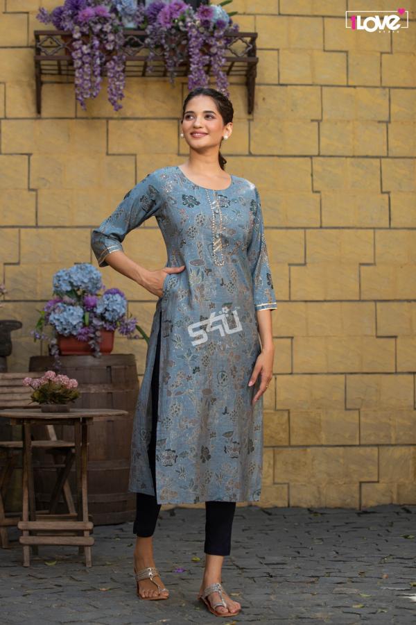 1Love Gold Vol 4 Designer Printed Long Kurti Collection